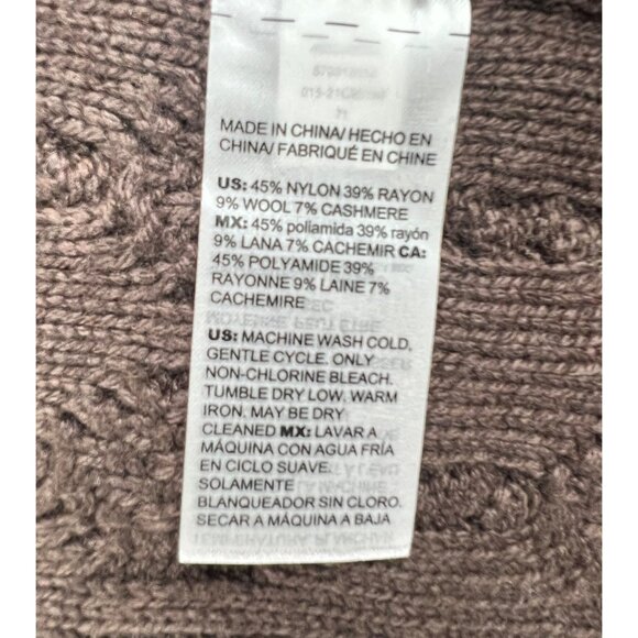 Chicos Espresso Brown Knit Open Front Cardigan Sweater Wool Cashmere Size 1 US M - Picture 5 of 13